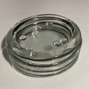 GLASS SET OF FOUR CANDLE HOLDERS